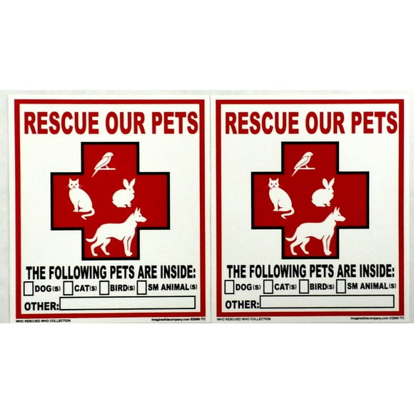 2 Pack In Case of Emergency Rescue My Dogs Sticker Vinyl Decal Save Pets #FS067